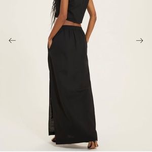 Something Navy Linen Skirt-size small